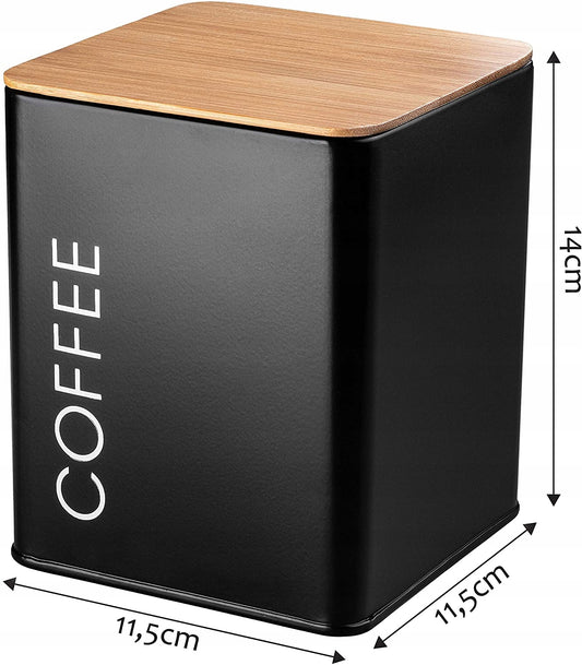 Kaffeebehälter aus schwarzem Metall GALICJA - Biogo.de