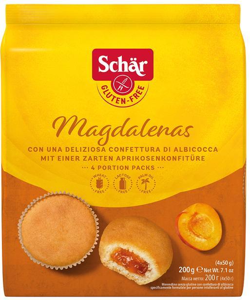 Magdalenas sin gluten con relleno de albaricoque 200 g SCHÄR