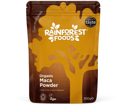 Bio-Maca-Wurzel von Rainforest Foods, 300 g, 100 % Bio-Regenwald-Lebensmittel, getrocknete Maca-Wurzeln in einer Packung