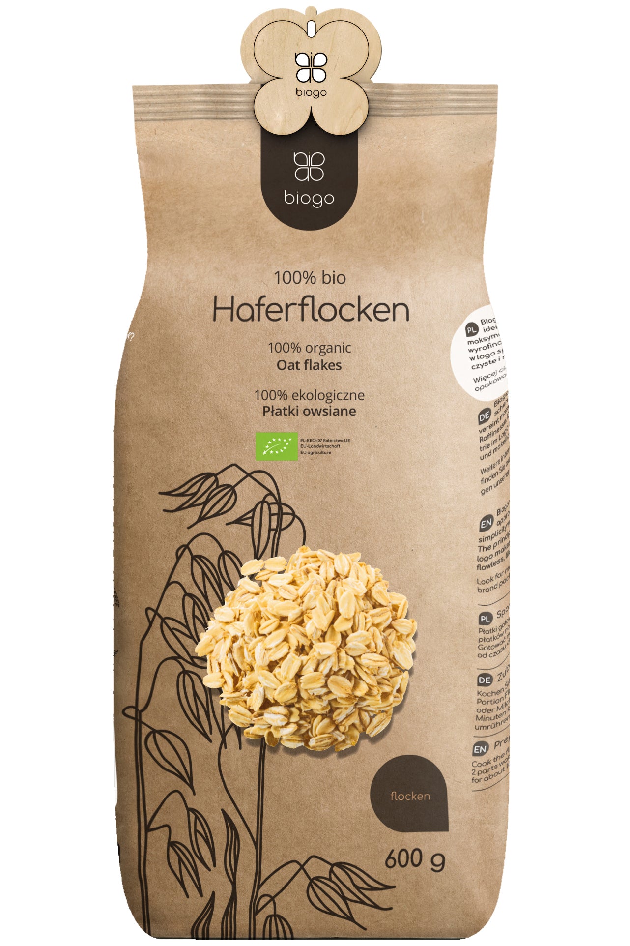Haferflocken bio 600 g BIOGO - Biogo.de