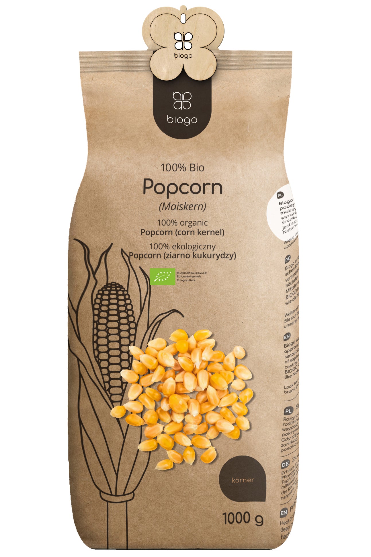 Popcorn (Maiskörner) bio 1 kg BIOGO - Biogo.de Pääkuva