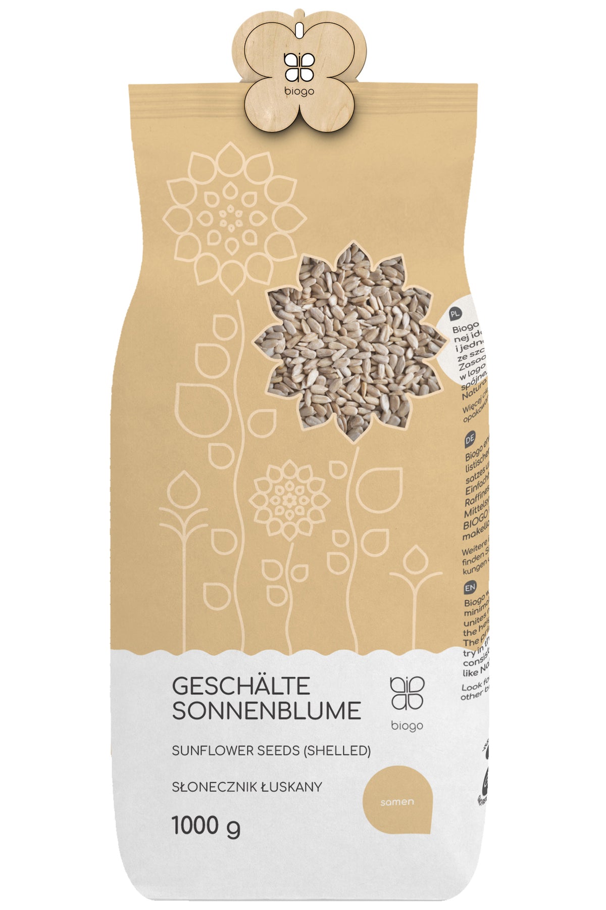 Peeled sunflower seeds 1 kg BIOGO 