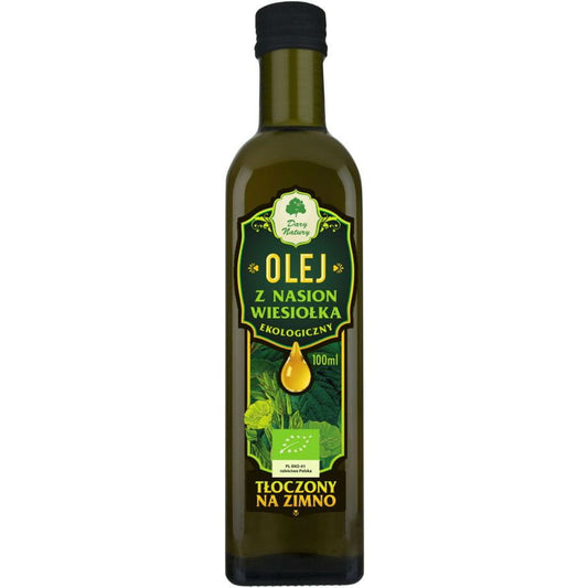 Bio Nachtkerzenöl von DARY NATURY in 100 ml Flasche, naturbelassenes Nachtkerzenöl, ideal für Hautpflege und Gesundheit