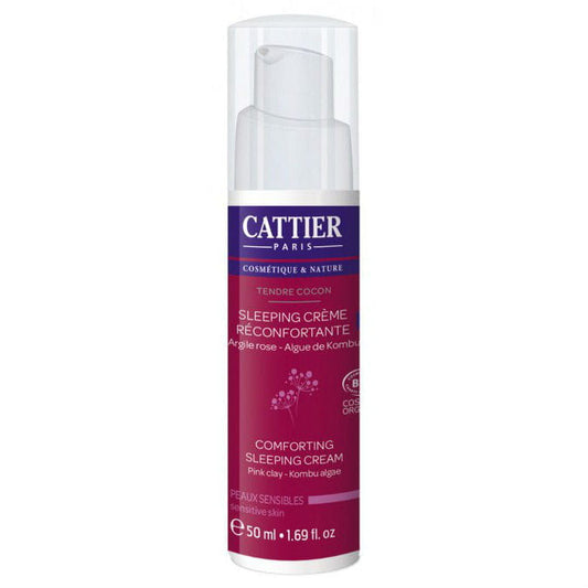 CATTIER beruhigende Gesichtscreme für die Nacht, 50ml, cremige Textur in einem Tiegel, ideal für empfindliche Haut