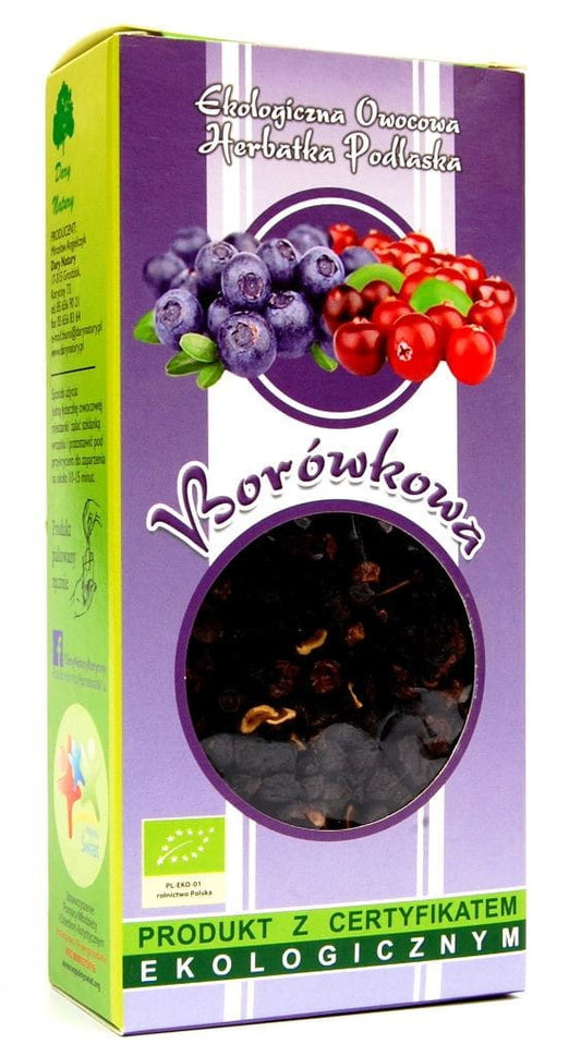 Bio Blaubeertee von DARY NATURY in 100 g Packung, frischer, natürlich gehaltener Beeren-Tee, ideal für gesunden Genuss.