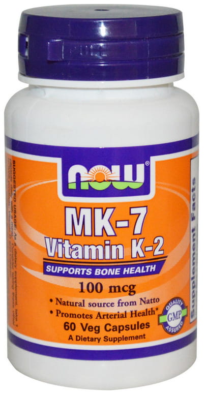 Vitamin K2 - MK7 K2 MK7 mit Natto 100mcg 60 Kapseln NOW FOODS