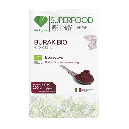 Rote Bete BIO Pulver von MEDICALINE, 200g Packung mit 66 Portionen, fein gemahlenes rotes Bete Pulver für gesunde Ernährung