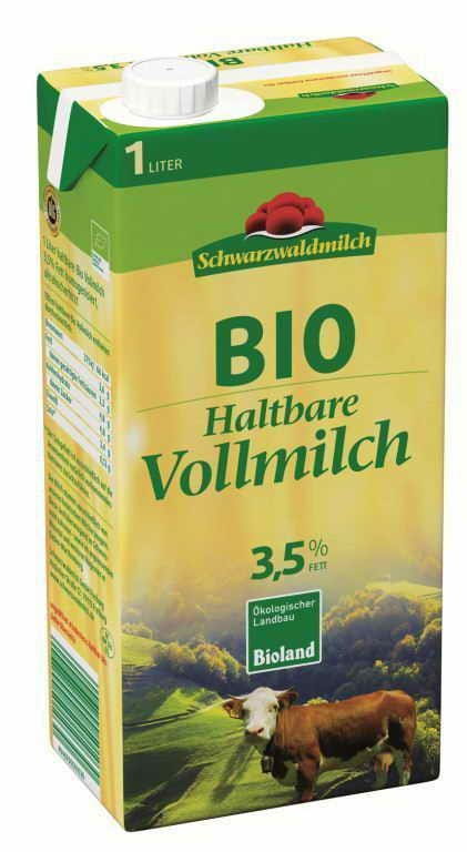 Bio-Milch 3,5% Fett, 1000 ml, Schwarzwaldmilch, frische Milch in Flasche, natürliche Bio-Milch für den Alltag