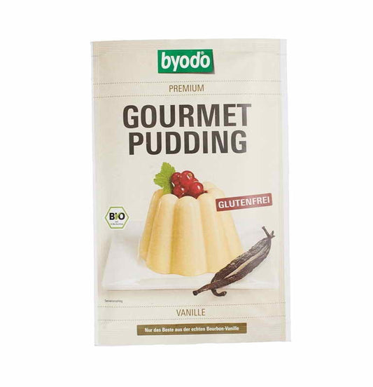 Glutenfreier Bio-Vanillepudding von BYODO in 36 g Packung, cremige Textur, Vanillegeschmack, ideal für Desserts und Snacks