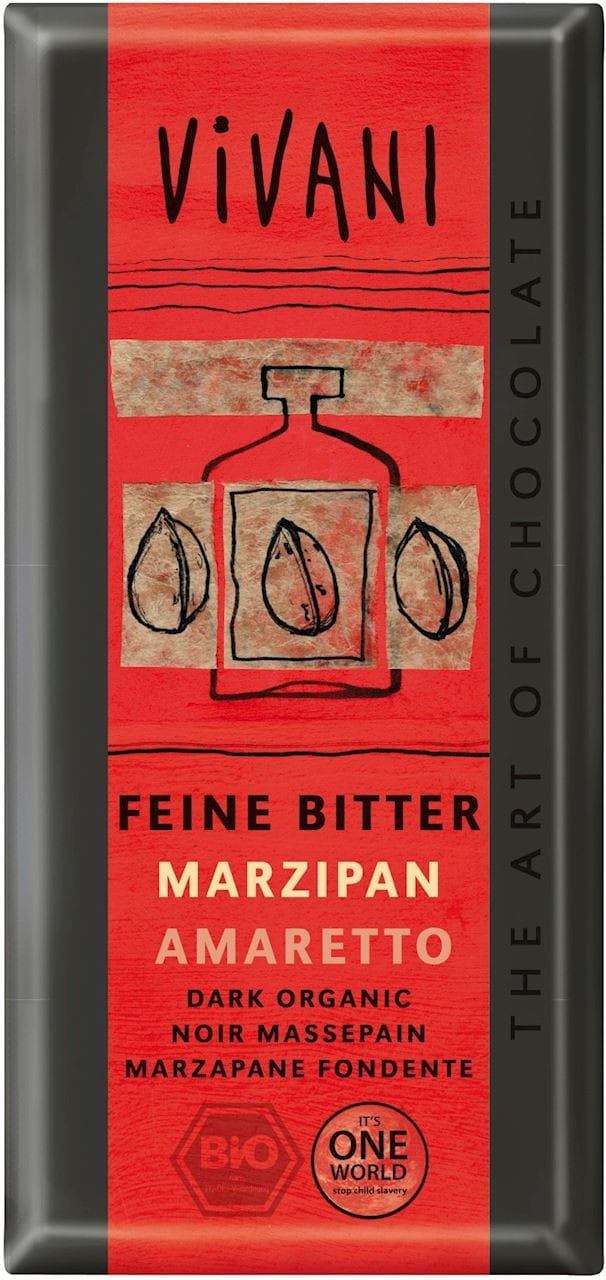 Bitterschokolade mit Marzipan Amaretto BIO 100 g - VIVANI Hover Image