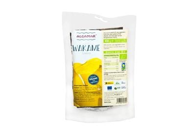 Getrocknete BIO-Wakame Algen von ALGAMAR, 50 g, frische grüne Meeresalgen auf dem Bild