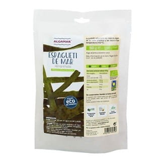 Getrocknete Atlantische Spaghetti Algen BIO von ALGAMAR, 100 g, natürliche essbare Algen für gesunde Gerichte.