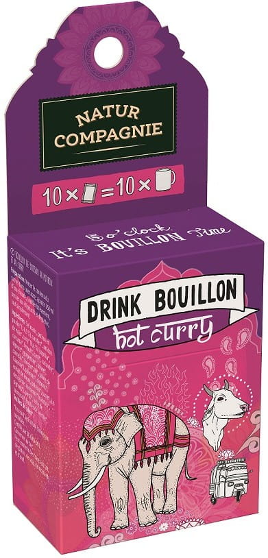BIO Currybrühe im Trinkbeutel von NATUR COMPAGNIE, 10 x 5 g, aromatische, natürliche Gewürzbrühe in praktischer Packung