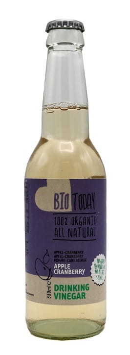 Bio Apfel-Cranberry-Getränk mit Apfelessig von BIOTODAY in 330 ml Flasche, erfrischend und gesund.