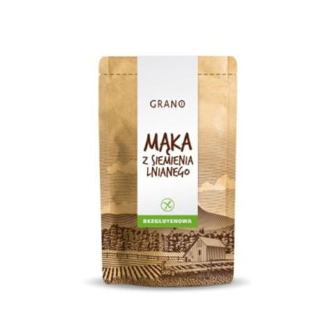 Glutenfreies Leinmehl von GRANO in 500 g Packung, feines braunes Leinmehl für Backrezepte und gesunde Ernährung.