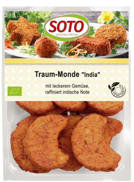 Indisches BIO-Monde nach Art von SOTO in 220g, zeigt die Verpackung mit bunten Gewürzen und Zutaten.