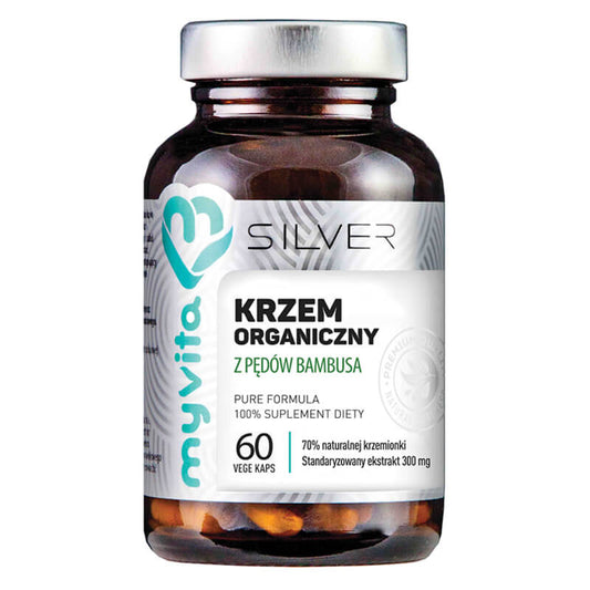 Organisches Silizium aus Bambussprossen, 300 mg, in 60 Kapseln, MYVITA SILVER PURE, natürliche Kieselsäure, standardisierter Extrakt