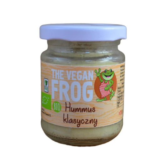 Veganer Bio-Hummus von VEGAN FROG in 115 g Packung, cremige Konsistenz, ideal für Brot und Snacks