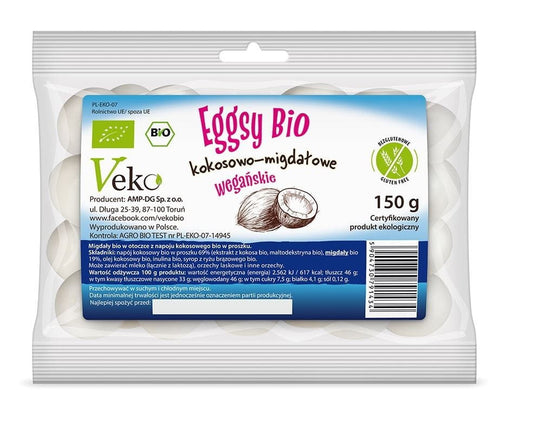 Bio glutenfreie Kokos- und Mandeleier von EKOFLORKA, 150 g, mit Kokos und Mandeln, natürlich und vegan.