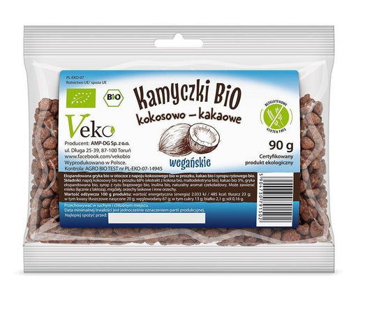 Glutenfreie Kokos- und Kakaokies von EKOFLORKA, BIO, 90 g, knusprige Kekse mit Kokos und Kakao in Verpackung
