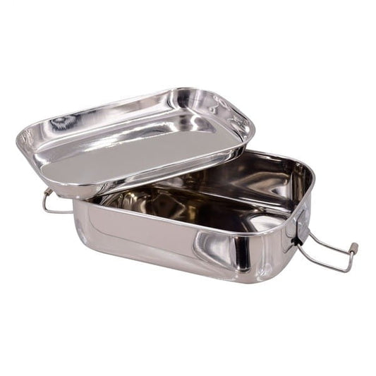 Stainlessstahl Brotdose von BIODORA mit Deckel, 18 x 12 x 5 cm, ideal für Lunch und Snacks, robustes und langlebiges Design