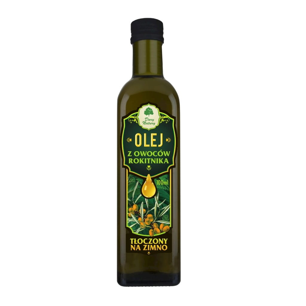 Bio Sanddornöl aus natürlichen Sanddornbeeren in 100 ml Flasche, kaltgepresst, für Haut und Gesundheit, von DARY NATURY