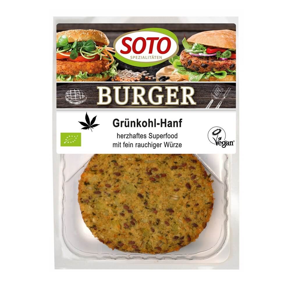 Vegane Burger mit Grünkohl und Hanfsamen BIO 160 g SOTO