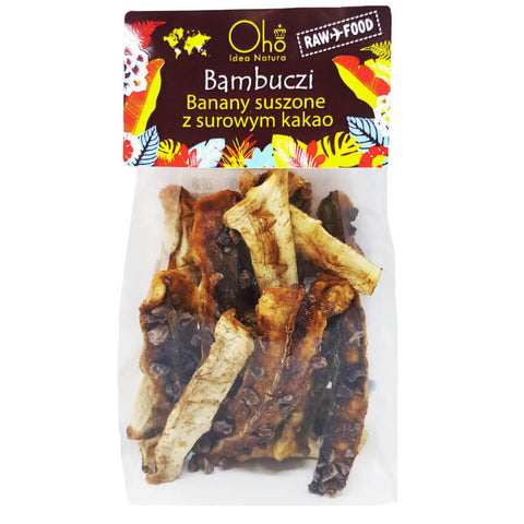 Getrocknete Bananen mit Rohkakao BIO 50 g - OHO BAMBOO