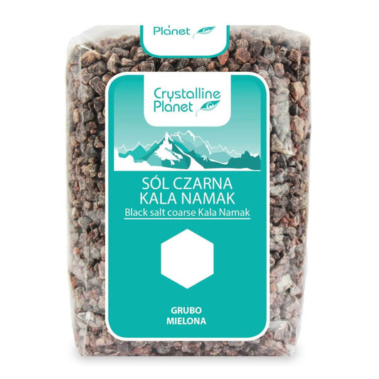 Schwarz Kala grob gemahlenes Salz von CRYSTALLINE PLANET, 600 g, kristalline Textur, für Kochen und Würzen.