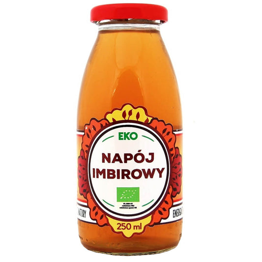 Bio Ingwergetränk von DARY NATURY in 250 ml Flasche, erfrischendes Getränk mit Ingwergeschmack und natürlicher Qualität