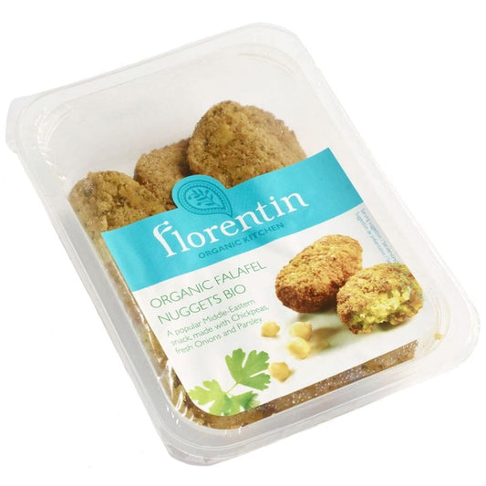 Bio glutenfreie Kichererbsen-Falafel mit Zwiebeln und Petersilie, frisch zubereitet, in 285 g Packung, von FLORENTIN