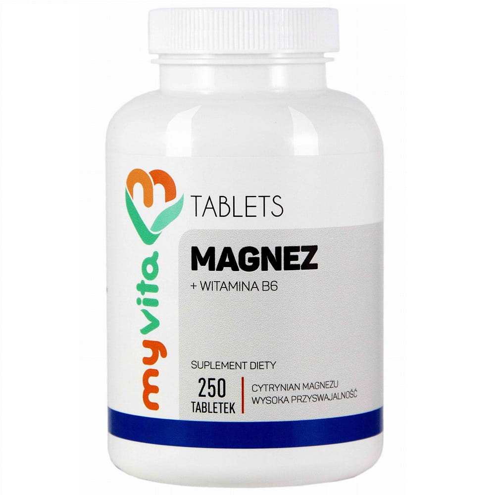 Magnesium Magnesiumcitrat 450mg + Vitamin B6 250 Tabletten MYVITA Gambar utama produk