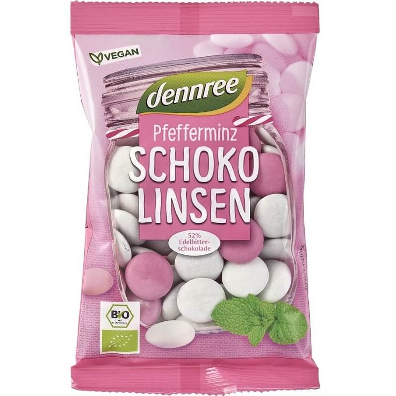 Dunkle Schokoladen-Minz-Dragees BIO 100 g - DENNREE