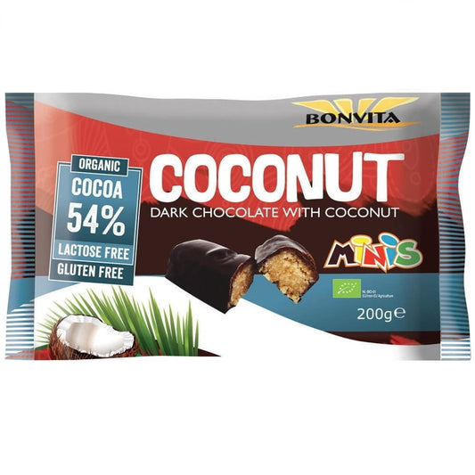Laktosefreie Kokosriegel von BONVITA, glutenfrei, BIO, 10 Stück à 20 g, mit Kokosnuss und natürlichem Geschmack