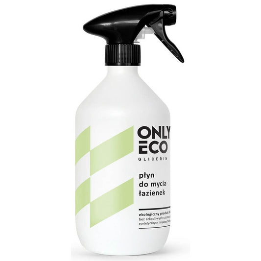 Flasche mit 500 ml Badreiniger von ONLY ECO, umweltfreundlich und biologisch abbaubar, für sauberes Badezimmer.