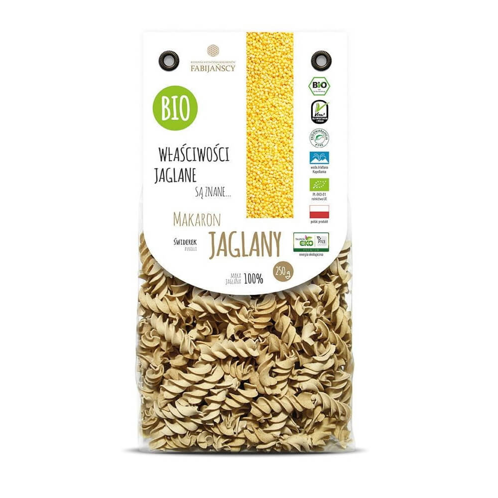 Nudeln (Hirse), Fusilli BIO 250 g - FABIJAŃSCY