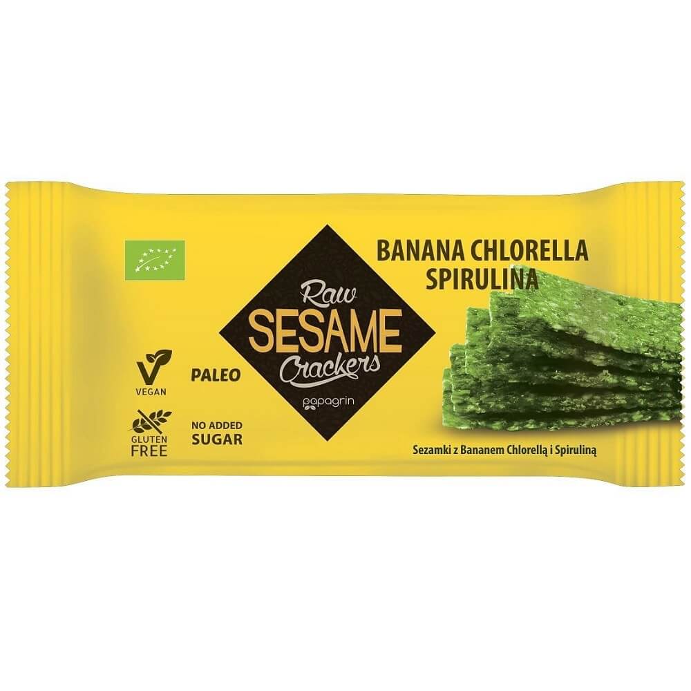 Banane Sesamsamen Chlorella Spirulina glutenfrei BIO 20 g - PAPAGRIN