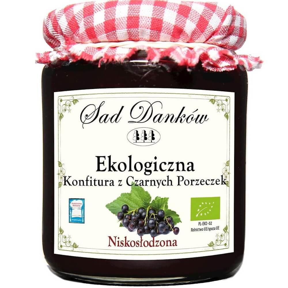 Schwarze Johannisbeermarmelade, zuckerarm BIO 270 g - SAD DANKÓW