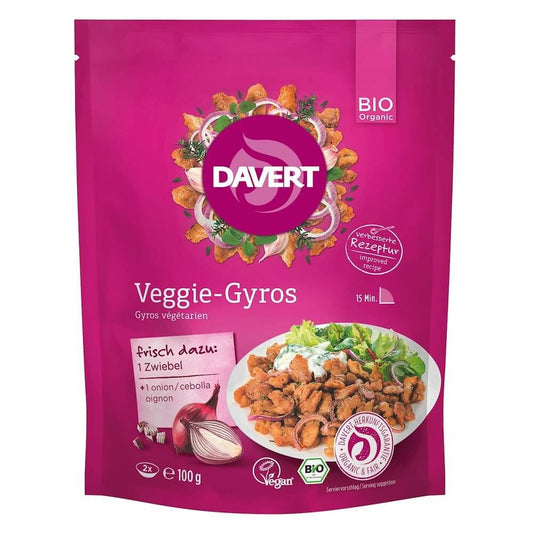 Bio Soja Gyros Mischung von DAVERT in 100 g Packung, getrocknete Sojaflocken für vegetarisches Gyros-Gericht