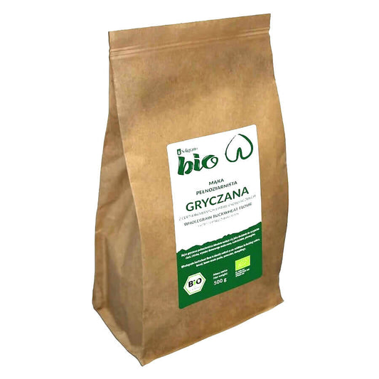 Vollkorn-Buchweizenmehl BIO von SOLIGRANO, 500 g, dunkle Mehlpackung mit natürlichem Buchweizengeschmack