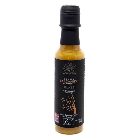 Bio Balsamico-Creme mit Orangen von V4VITA in 200 ml Flasche, cremige Konsistenz mit Orangennoten, ideal für Salate und Desserts
