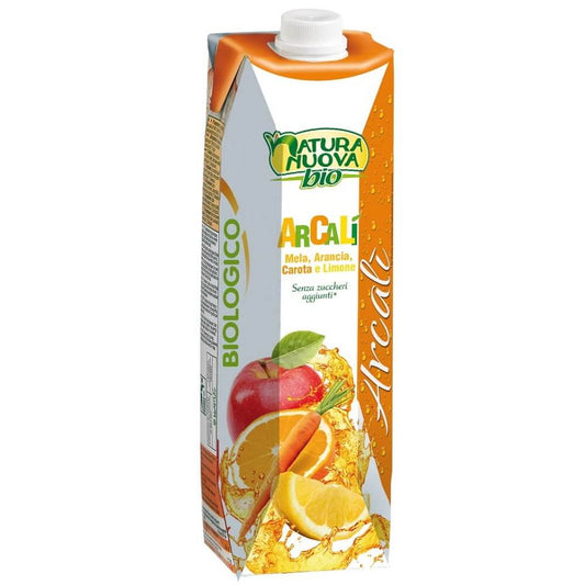 Bio Apfel-, Orangen- und Karottensaft von NATURA NUOVA, 1000 ml Flasche, frisch und naturbelassen.