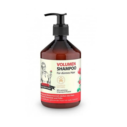 EKO Volumenshampoo von OMA GERTRUDE in 500 ml Flasche, fördert Volumen und Pflege für die Haare, sichtbare Produktverpackung