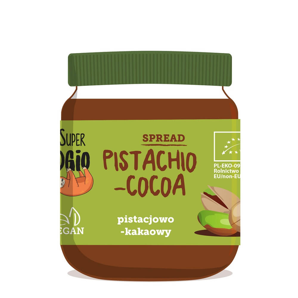 Glutenfreie Pistazien- und Kakaocreme BIO 190 g SUPER FUDGIO