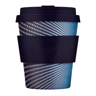 Bambus- und Maisfaser-Tasse von ECOFFEE CUP, kubisch, 250 ml, umweltfreundliche Kaffee- oder Teetasse, detailreiche Nahaufnahme