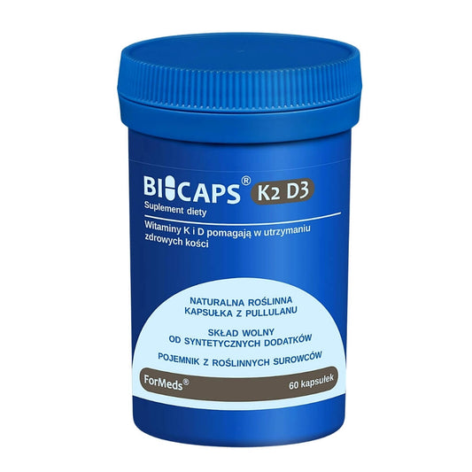 FormedS Bicaps K2 100 µg und D3 2000 IE Kapseln, 60 Portionen, vitaminreiche Nahrungsergänzung in Form von Kapseln