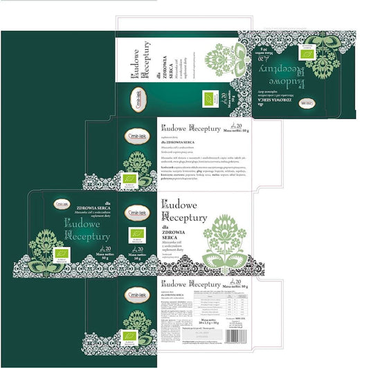 Bio Herztee von MIR-LEK, 20x25g Beutel, naturbelassener Kräutertee für Herz und Wohlbefinden, sichtbare Teebeutel im Bild