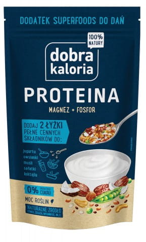 Superfoods Proteinmischung von DOBRA KALORIA, 200g, mit gesunden Kalorien, sichtbare Mischung aus Samen, Nüssen und Trockenfrüchten.
