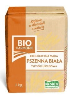 Bio Weizenmehl Typ 550 von BIO HARMONIE, 1 kg Packung, feines Mehl für Backwaren, aus ökologischem Anbau