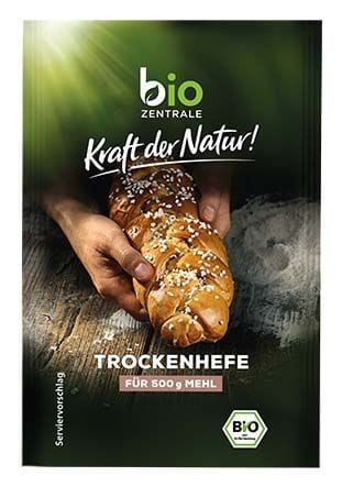 Trockenhefe 7g ECO BIO von BIO-ZENTRALE, biologisch und getrocknet, in einer kleinen Verpackung auf weißem Hintergrund.